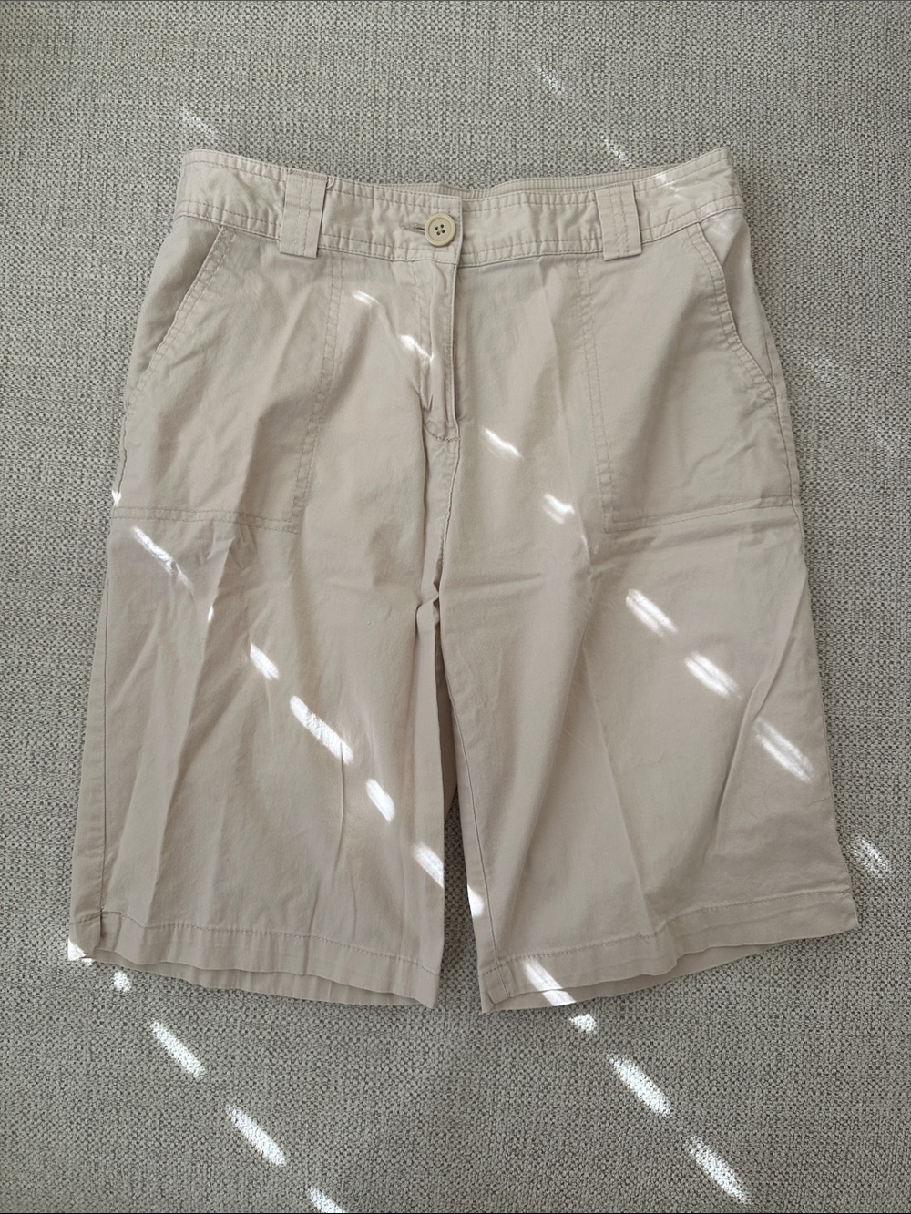 White Stag Light Beige Cotton Bermuda Shorts